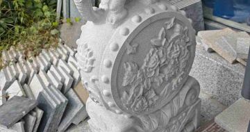 鹰潭芝麻白抱鼓石 庭院抱鼓石