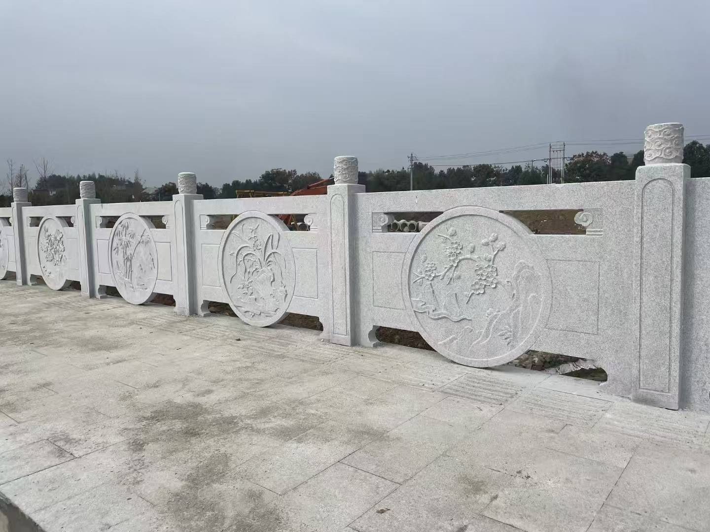 鹰潭芝麻白河道栏杆 石材栏杆